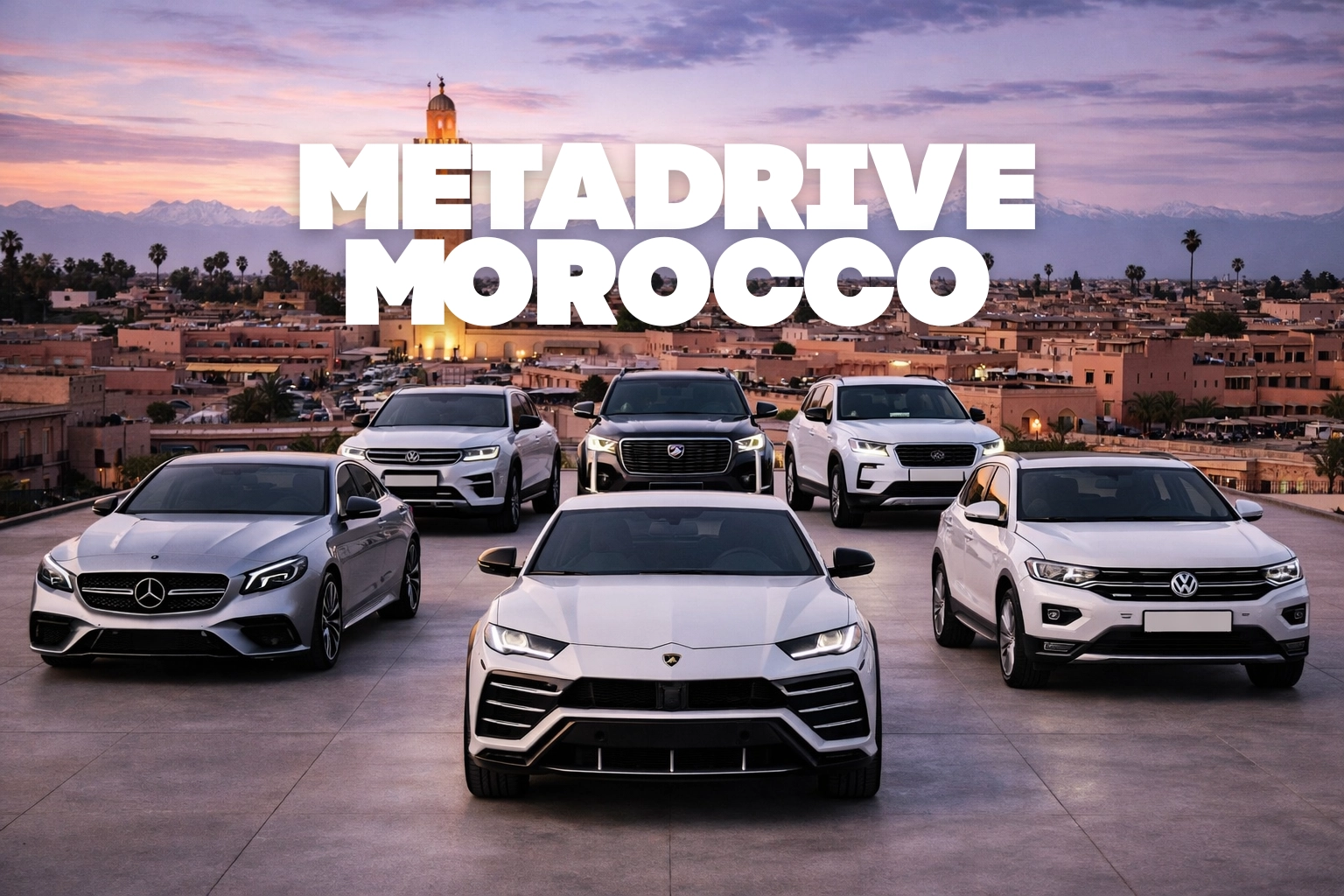 Luxury car fleet in Marrakech Morocco with premium vehicles by Meta Drive Morocco